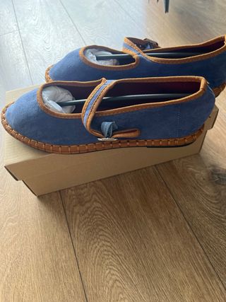 Bailarinas azules de terciopelo
