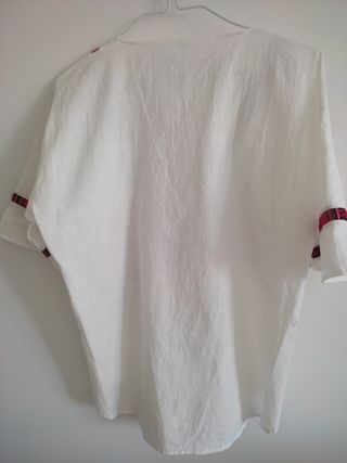 Blusa artesanal peruana con aguayo 