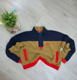 Sudadera Nike 1/4 Zip Marrón y Azul