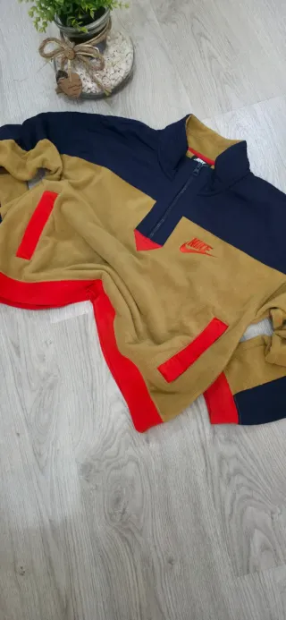 Sudadera Nike 1/4 Zip Marrón y Azul