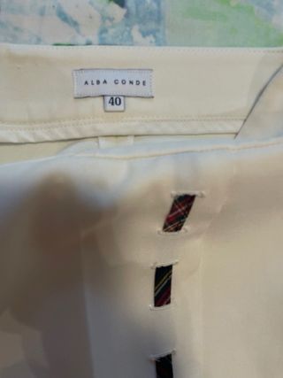Pantalón Alba Conde Mujer Blanco Talla L