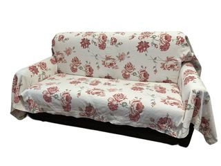 Sofá Cama 2 Plazas Tela Naranja/Marrón