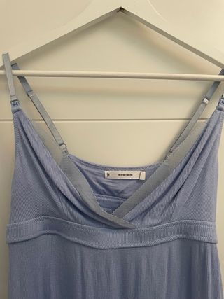 Conjunto Maternidad Camisón y Bata Azul