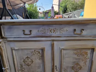 Mobile ingresso legno bianco e oro