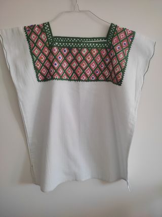 Blusa Huipil Bordado Multicolor