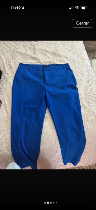 Pantalón Zara Talla 42 Azul