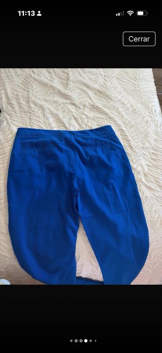 Pantalón Zara Talla 42 Azul