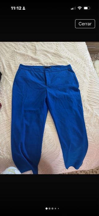 Pantalón Zara Talla 42 Azul