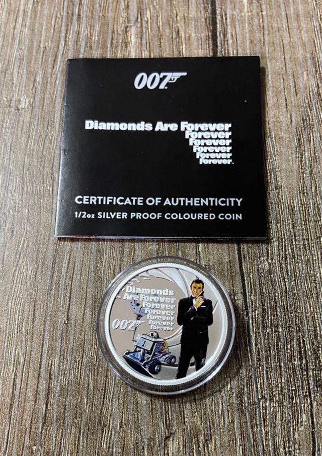 Moneda 1/2 onza James Bond Diamantes para Siempre