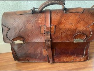 Maletín antiguo cuero negocios