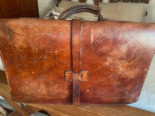 Maletín antiguo cuero negocios