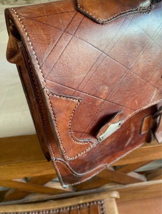 Maletín antiguo cuero negocios