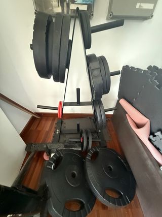 Kit musculation / pesos / barras / dips / traction