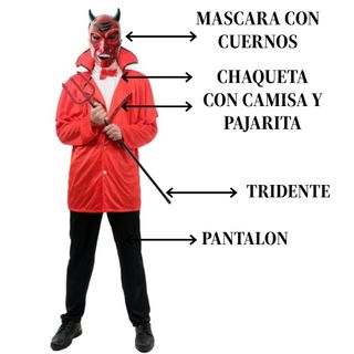 Disfraz Diablo Demonio Traje Rojo XXL