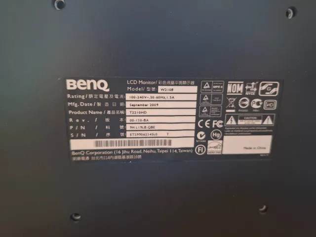Pantalla BenQ Negra