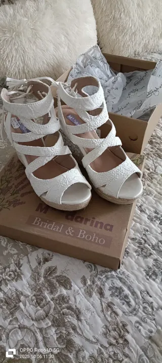 Cuñas blancas M**darina Novia Talla 37