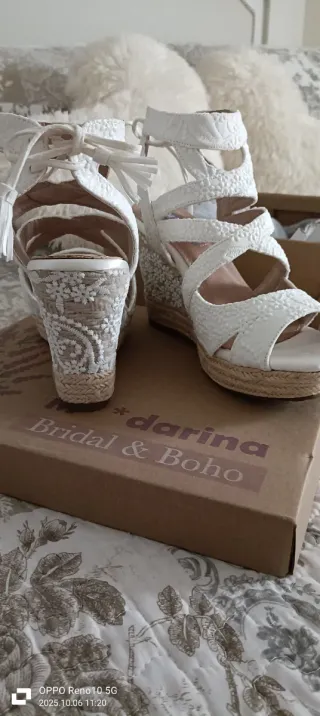 Cuñas blancas M**darina Novia Talla 37