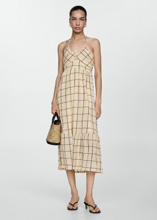 Vestido MNG cuadros beige sin estrenar Talla M