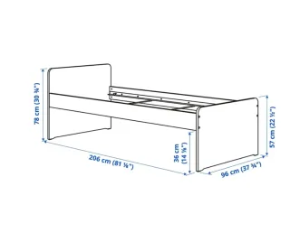 Estructura Cama Blanca 90x200cm