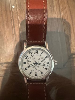 Reloj Sandoz Hombre Correa Marrón y Plata