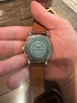 Reloj Sandoz Hombre Correa Marrón y Plata