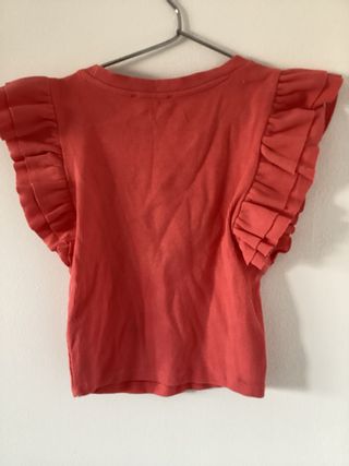 Camiseta Zara manga corta volantes talla S