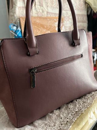 Bolso mano Davota & Lomba marron/rosa francés