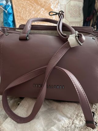 Bolso mano Davota & Lomba marron/rosa francés