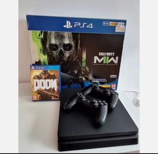PS4 (PlayStation 4) 500GB + 2 mandos + juego Doom.