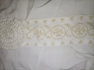 Vestido ibicenco blanco talla única y blusa hombro