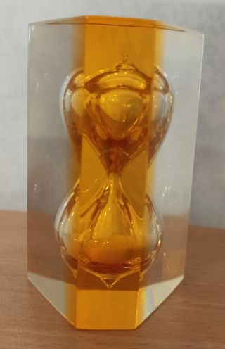 Pisapapeles Reloj Arena Metacrilato Años 70