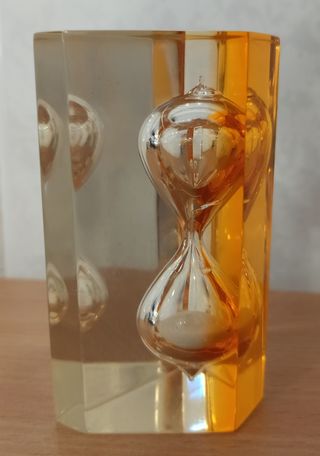 Pisapapeles Reloj Arena Metacrilato Años 70