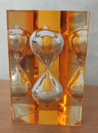 Pisapapeles Reloj Arena Metacrilato Años 70