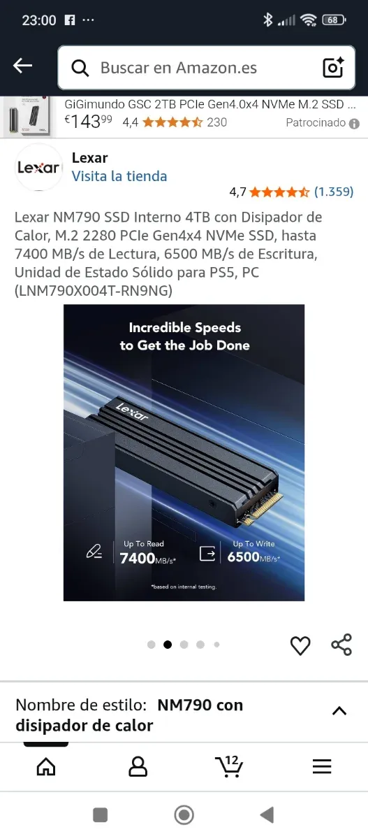 Lexar NM790 SSD 4TB PCIe Gen4 NVMe M.2