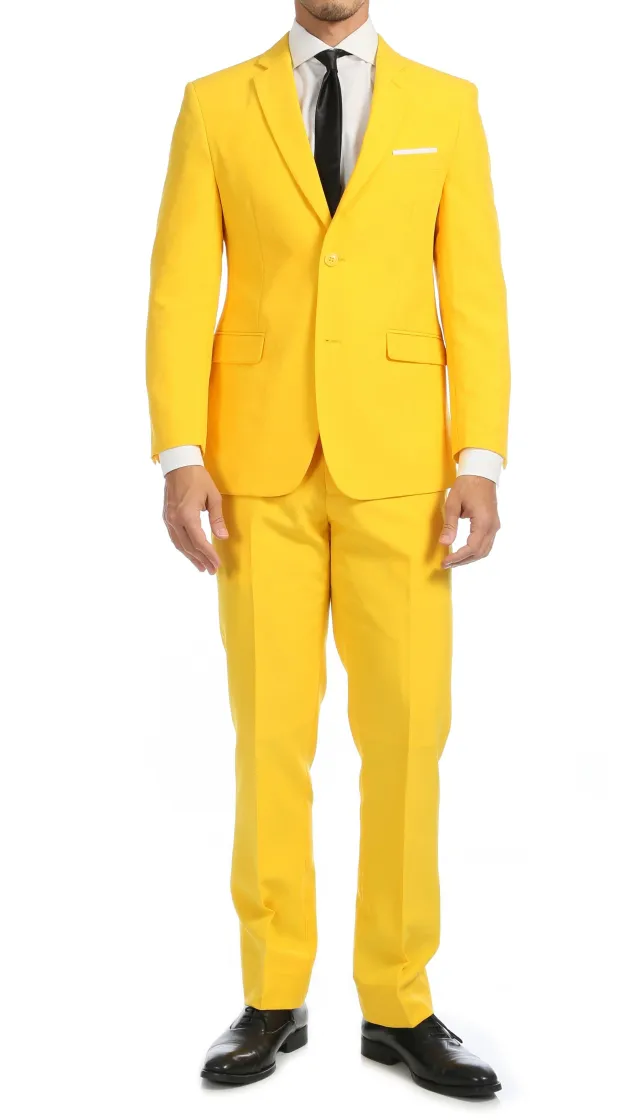 Traje de hombre Ferrecci amarillo. Importado USA