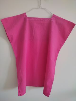 Blusa Huipil Bordado Rosa Talla Única