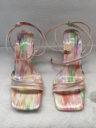 Sandalias tacón multicolor