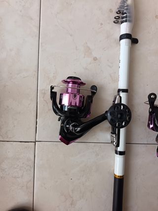 Caña de pescar 3m telescópica y carrete 4000..