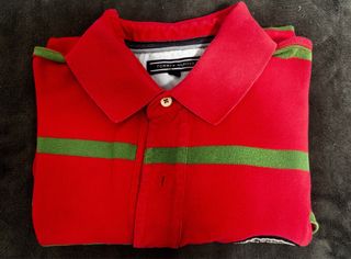 Polo Tommy Hilfiger Rayas Rojo y Verde - Talla L