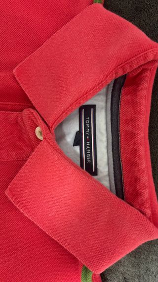 Polo Tommy Hilfiger Rayas Rojo y Verde - Talla L