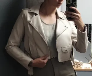 ÚLTIMO PRECIO! Chaqueta Biker Efecto Piel Beige 