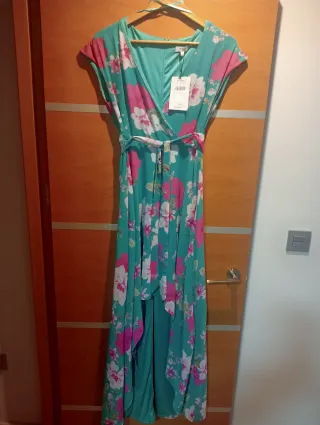 Vestido largo floral mujer