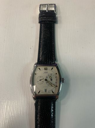 Reloj Oris Automático Esfera Plateada Correa Negra
