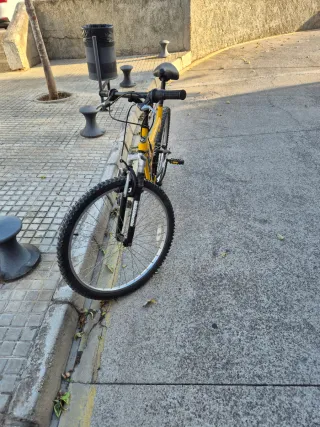 Bicicleta rosa infantil