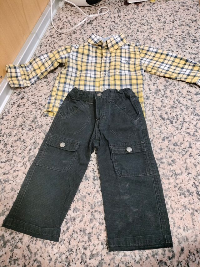 Conjunto Camisa y Pantalón Niño Cuadros