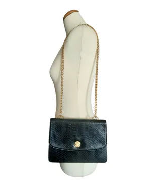 Bolso vintage pitón cadena dorada