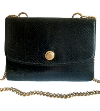 Bolso vintage pitón cadena dorada