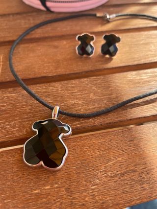 Conjunto Tous Oso Negro y Plata