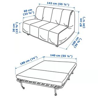 Divano letto a 2 posti Ikea Lycksele Murbo