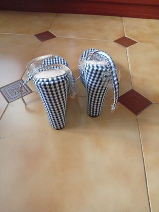 Sandalias de cuña a cuadros